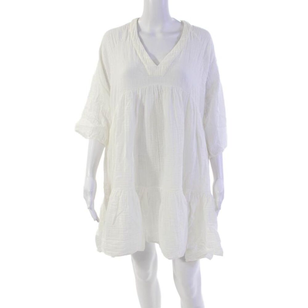 9seed Womens Marbella Ruffle Dress - White Size P/S